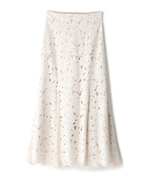 NATURAL BEAUTY BASIC（ナチュラルビューティーベーシック）の「◇バイカラーレースマーメイドスカート（スカート・レディース・ブルー/ネイビー/ベージュ・P/S/MEDIUM/SMALL）」の4枚目の写真