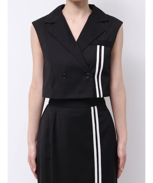 EATME（イートミー）の「ラインショートベスト（セットアップ可能）（ベスト・レディース・ピンク/ベージュ/ブラック・FREE）」の11枚目の写真