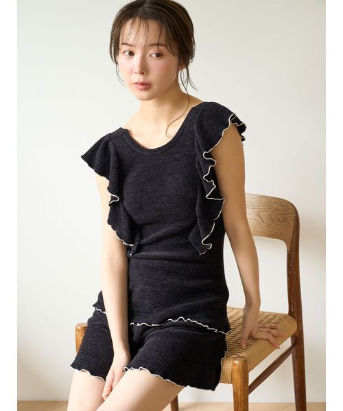 snidel ニットセットアップ ルームウェア フリルニットセットアップ（ルームウェア/パジャマ）｜SNIDEL