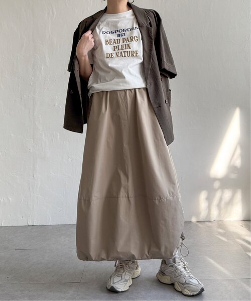 LBC（エルビーシー）の「撥水バルーンドロストスカート（スカート・レディース・チャコール/ベージュ・M）」の9枚目の写真