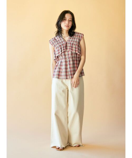 Ungrid（アングリッド）の「【WEB限定】フリルデザインチェックブラウス（シャツ/ブラウス・レディース・イエロー/レッド・FREE）」の17枚目の写真