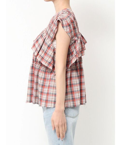 Ungrid（アングリッド）の「【WEB限定】フリルデザインチェックブラウス（シャツ/ブラウス・レディース・イエロー/レッド・FREE）」の14枚目の写真