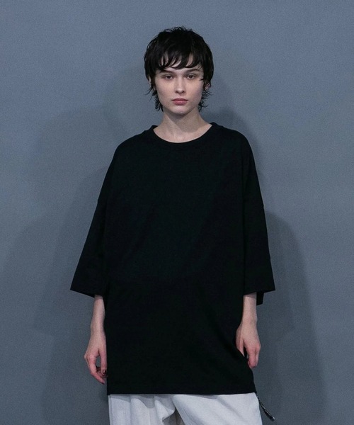 my beautiful landlet（マイビューティフルランドレット）の「【my beautiful landlet】 ECOARCH HEMP JERSEY OVERSIZED T-SHIRT（Tシャツ/カットソー・メンズ・チャコールグレー/モカ/ネイビー/ブラック・1/0）」の4枚目の写真