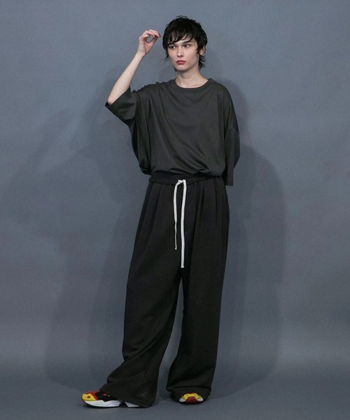 my beautiful landlet（マイビューティフルランドレット）の「【my beautiful landlet】 ECOARCH HEMP JERSEY OVERSIZED T-SHIRT（Tシャツ/カットソー・メンズ・チャコールグレー/モカ/ネイビー/ブラック・1/0）」の7枚目の写真