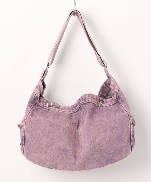 Revo.（レボ）の「ヴィンテージライク フェード加工 デニム ワンハンドル ショルダーバッグ（ショルダーバッグ・レディース・ブラック/カーキ/パープル/オレンジ・FREE）」の5枚目の写真