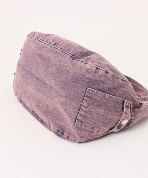 Revo.（レボ）の「ヴィンテージライク フェード加工 デニム ワンハンドル ショルダーバッグ（ショルダーバッグ・レディース・ブラック/カーキ/パープル/オレンジ・FREE）」の6枚目の写真