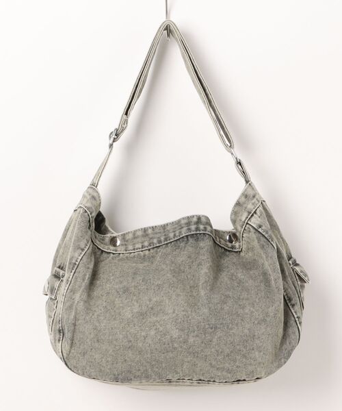 Revo.（レボ）の「ヴィンテージライク フェード加工 デニム ワンハンドル ショルダーバッグ（ショルダーバッグ・レディース・ブラック/カーキ/パープル/オレンジ・FREE）」の12枚目の写真
