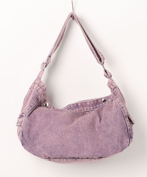 Revo.（レボ）の「ヴィンテージライク フェード加工 デニム ワンハンドル ショルダーバッグ（ショルダーバッグ・レディース・ブラック/カーキ/パープル/オレンジ・FREE）」の9枚目の写真