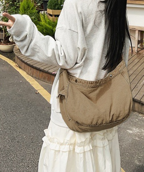 Revo.（レボ）の「ヴィンテージライク フェード加工 デニム ワンハンドル ショルダーバッグ（ショルダーバッグ・レディース・ブラック/カーキ/パープル/オレンジ・FREE）」の14枚目の写真