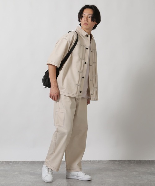 LAKOLE（ラコレ）の「【セットアップ可】CVCカーゴパンツ / 318629（カーゴパンツ・メンズ・ネイビー/アイボリー/オリーブ・MEDIUM/LARGE）」の4枚目の写真