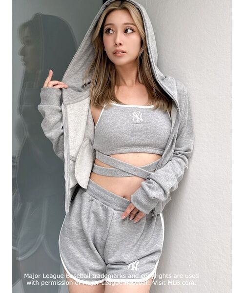 GYDA ダークグレー ショートパンツ ジェイダ GYDA GYDA［MLB］BACK LOGOスウェットショートパンツ