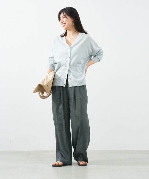 MICA&DEAL（マイカ＆ディール）の「シアーワイドパンツ〈セットアップ対応〉（その他パンツ・レディース・ブラウン/グレー/オフホワイト・FREE）」の10枚目の写真