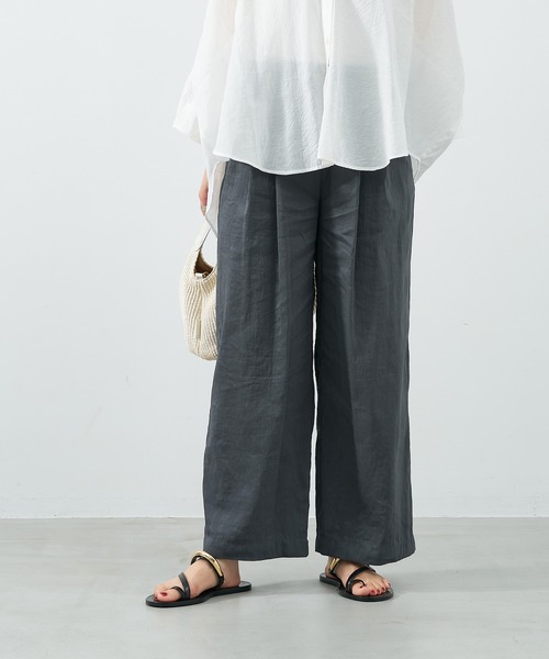 MICA&DEAL（マイカ＆ディール）の「シアーワイドパンツ〈セットアップ対応〉（その他パンツ・レディース・ブラウン/グレー/オフホワイト・FREE）」の14枚目の写真