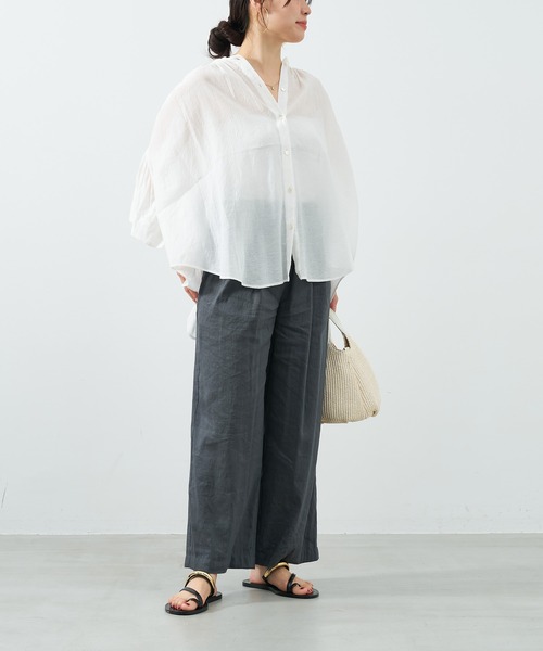 MICA&DEAL（マイカ＆ディール）の「シアーワイドパンツ〈セットアップ対応〉（その他パンツ・レディース・ブラウン/グレー/オフホワイト・FREE）」の15枚目の写真