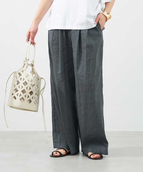 MICA&DEAL（マイカ＆ディール）の「シアーワイドパンツ〈セットアップ対応〉（その他パンツ・レディース・ブラウン/グレー/オフホワイト・FREE）」の19枚目の写真