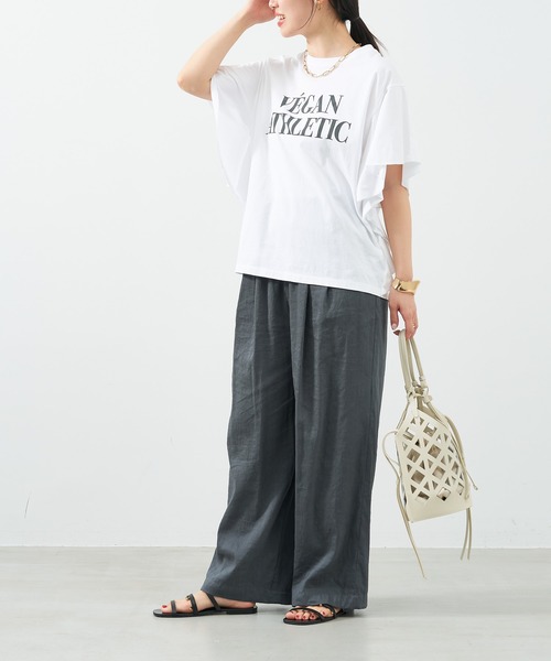 MICA&DEAL（マイカ＆ディール）の「シアーワイドパンツ〈セットアップ対応〉（その他パンツ・レディース・ブラウン/グレー/オフホワイト・FREE）」の21枚目の写真