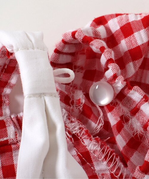 apres les cours（アプレレクール）の「【WEB限定/ジュニア対応】肩リボンギンガムチュニック（チュニック・キッズ・レッド/ブラック・140/130/120/110/100/90/80）」の16枚目の写真