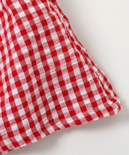 apres les cours（アプレレクール）の「【WEB限定/ジュニア対応】肩リボンギンガムチュニック（チュニック・キッズ・レッド/ブラック・140/130/120/110/100/90/80）」の18枚目の写真