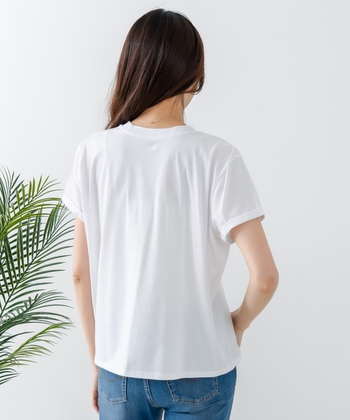 HANES(ヘインズ)の「【Hanes/ヘインズ】キャップスリーブTシャツ(Tシャツ/カットソー・レディース・グレー/ホワイト/ブラック・FREE)」の5枚目の写真