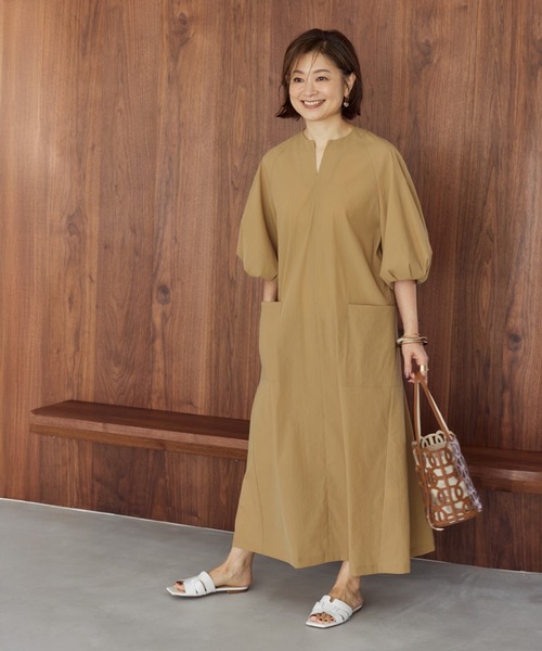 ドジャースコラボ　ワンピース【新品】 セール】【三尋木奈保コラボ】ランタンスリーブワンピース