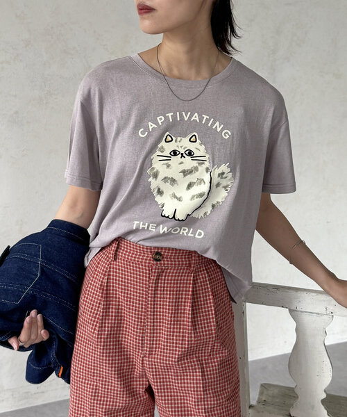 CPCM(シーピーシーエム)の「シアーフロッキー半袖T(Tシャツ/カットソー・レディース・チャコールグレー/ブルー/ホワイト系その他2/グレー/ネイビー/イエロー/レッド/ホワイト系その他/ホワイト・FREE)」の5枚目の写真