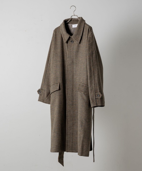 soerte（ソエルテ）の「Heavy Melton Check Shaggy Over Coat / ヘビーメルトンチェックシャギーコート（ステンカラーコート・メンズ・ブラック/チェック・1/3/2）」の21枚目の写真