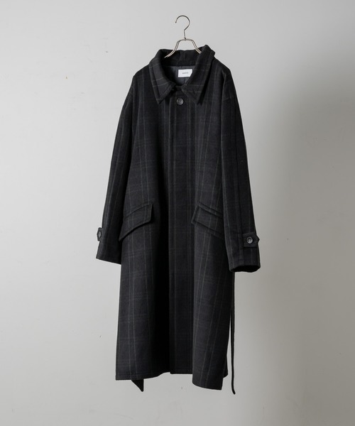Heavy Melton check shaggy over coat - special edition / ヘビー