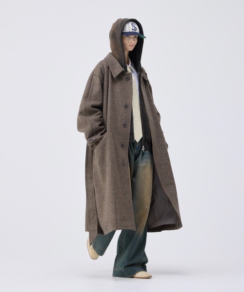 Heavy Melton check shaggy over coat - special edition / ヘビー