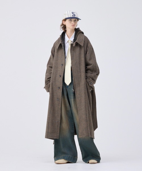 Heavy Melton check shaggy over coat - special edition / ヘビー