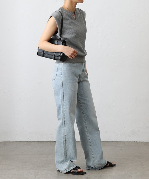 COLONY 2139（コロニートゥーワンスリーナイン）の「WEB限定/ワッフルキーネックフレンチスリーブトップス（Tシャツ/カットソー・レディース・ライトグレー/ブラック/グレー・FREE）」の15枚目の写真