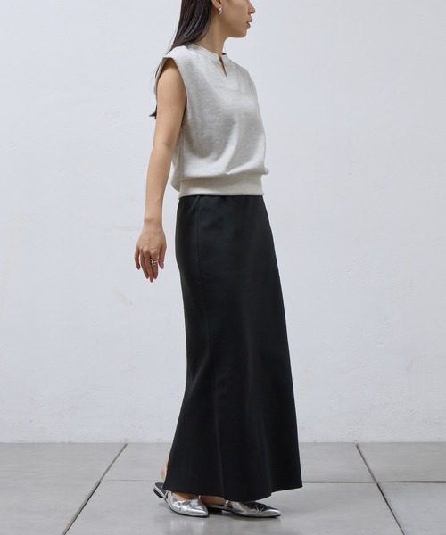 COLONY 2139（コロニートゥーワンスリーナイン）の「WEB限定/ワッフルキーネックフレンチスリーブトップス（Tシャツ/カットソー・レディース・ライトグレー/ブラック/グレー・FREE）」の13枚目の写真