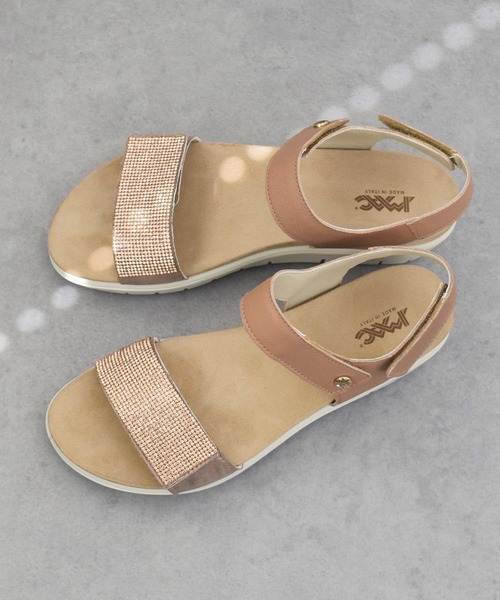 inter-chaussures(インターショシュール)の「【IMAC】ラインストーンベルトフットベッドサンダル(E55702)(サンダル・レディース・ゴールド/シルバー・36/37/38/39/35)」の5枚目の写真