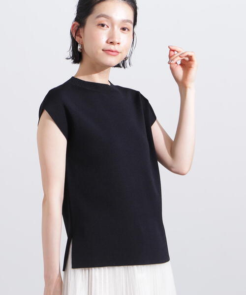 N.（N. Natural Beauty Basic）（エヌエヌナチュラルビューティーベーシック）の「総針モックネックフレンチニット（ニット/セーター・レディース・オフホワイト/ブラック/ブラウン/レッド・MEDIUM）」の8枚目の写真