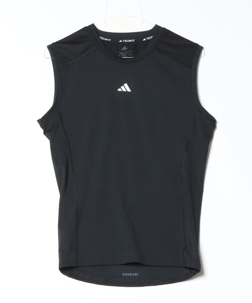 adidas(アディダス)の「アディダス adidas テックフィット コンプレッション トレーニング ノースリーブTシャツ(Tシャツ/カットソー・メンズ・ブラック・M/L/LL/3L)」の1枚目の写真