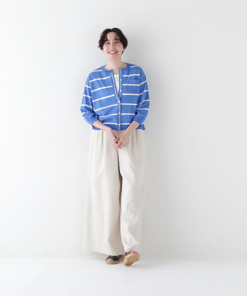 human woman(ヒューマンウーマン)の「◆【ウォッシャブル】ランダムボーダーカーディガン(カーディガン/ボレロ・レディース・ブルー系その他3/チャコールグレー・MEDIUM)」の18枚目の写真