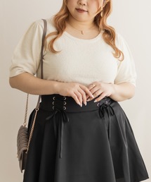 クルーネック半袖ニット