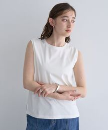 YECCA VECCA | コットンスムースノースリーブトップス(Tシャツ/カットソー)
