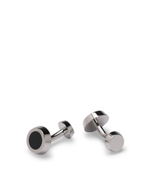 HUGO BOSS（ヒューゴボス）の「ラウンドカフリンク ブラックエナメル インサーション（カフリンクス）」