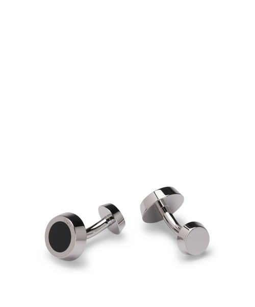 BOSS（ボス）の「ラウンドカフリンク ブラックエナメル インサーション（カフリンクス・メンズ・ネイビー/ブラック・ONESIZE）」の2枚目の写真