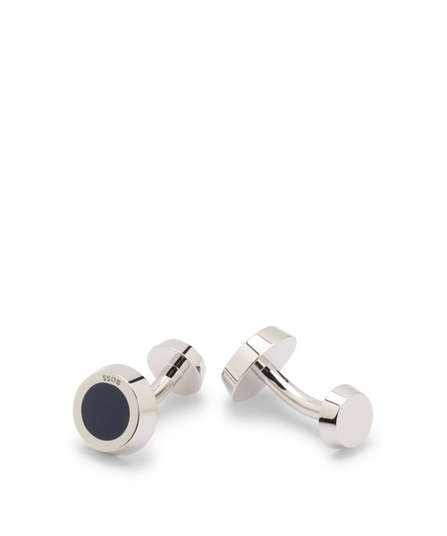 BOSS（ボス）の「ラウンドカフリンク ブラックエナメル インサーション（カフリンクス・メンズ・ネイビー/ブラック・ONESIZE）」の3枚目の写真