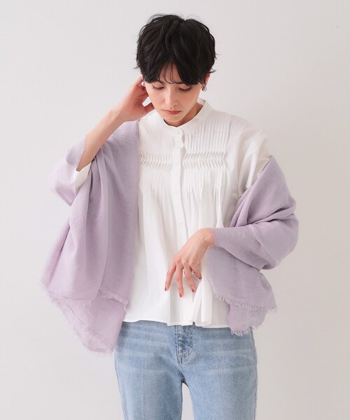 OPAQUE.CLIP（オペークドットクリップ）の「【冷房対策】シアー大判ストール（ストール/ショール・レディース・グレー/ベージュ/パープル・00）」の9枚目の写真