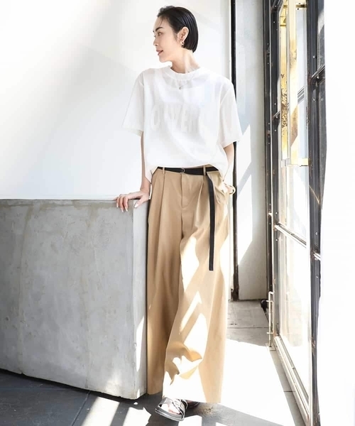 ミッシェルクラン（MICHEL ）/タックワイドチノパンツ セール】タックワイドチノパンツ（チノパンツ）｜MICHEL KLEIN