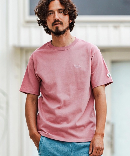 1minute 1second（ワンミニットワンセカンド）の「mt9681-10oz cursive embroidery T-shirt Tシャツ（Tシャツ/カットソー・メンズ・ブラック×ホワイト/ホワイト×ブルー/ホワイト×ブラック/スモークピンク・S/M/L/XL）」の4枚目の写真