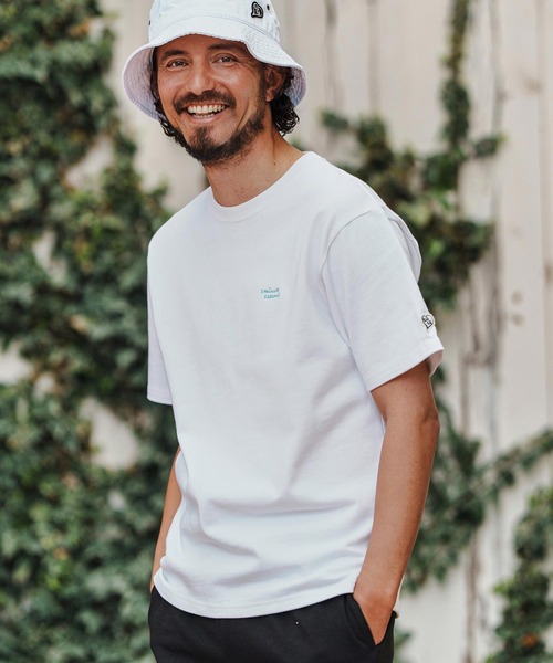 1minute 1second（ワンミニットワンセカンド）の「mt9681-10oz cursive embroidery T-shirt Tシャツ（Tシャツ/カットソー・メンズ・ブラック×ホワイト/ホワイト×ブルー/ホワイト×ブラック/スモークピンク・S/M/L/XL）」の6枚目の写真