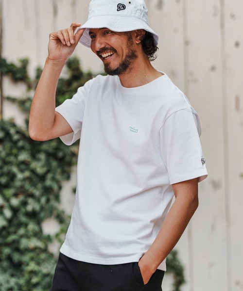 1minute 1second（ワンミニットワンセカンド）の「mt9681-10oz cursive embroidery T-shirt Tシャツ（Tシャツ/カットソー・メンズ・ブラック×ホワイト/ホワイト×ブルー/ホワイト×ブラック/スモークピンク・S/M/L/XL）」の7枚目の写真