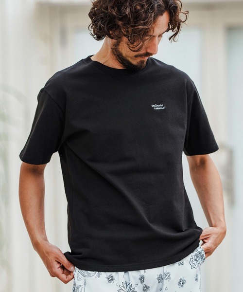 1minute 1second（ワンミニットワンセカンド）の「mt9681-10oz cursive embroidery T-shirt Tシャツ（Tシャツ/カットソー・メンズ・ブラック×ホワイト/ホワイト×ブルー/ホワイト×ブラック/スモークピンク・S/M/L/XL）」の12枚目の写真