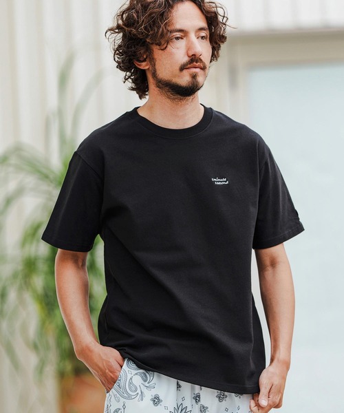 1minute 1second（ワンミニットワンセカンド）の「mt9681-10oz cursive embroidery T-shirt Tシャツ（Tシャツ/カットソー・メンズ・ブラック×ホワイト/ホワイト×ブルー/ホワイト×ブラック/スモークピンク・S/M/L/XL）」の13枚目の写真