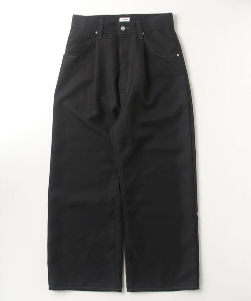 JieDa - WIDE ONE TUCK STRAIGHT PANTS | BLACK | ワイド