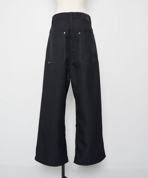 jiedaブラックデニムwide one tuck straight denim JieDa - WIDE ONE TUCK STRAIGHT PANTS | BLACK | ワイド