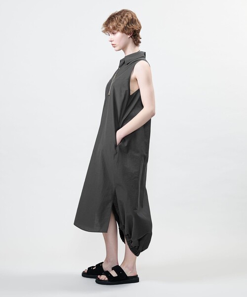 ASTRAET＞バックスソギャザー スキッパー ワンピース